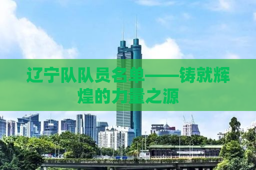 辽宁队队员名单——铸就辉煌的力量之源