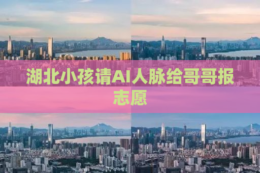 湖北小孩请AI人脉给哥哥报志愿